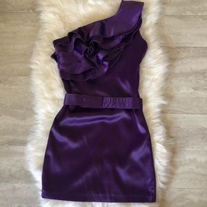 Custom Ruffle Satin Party Dress